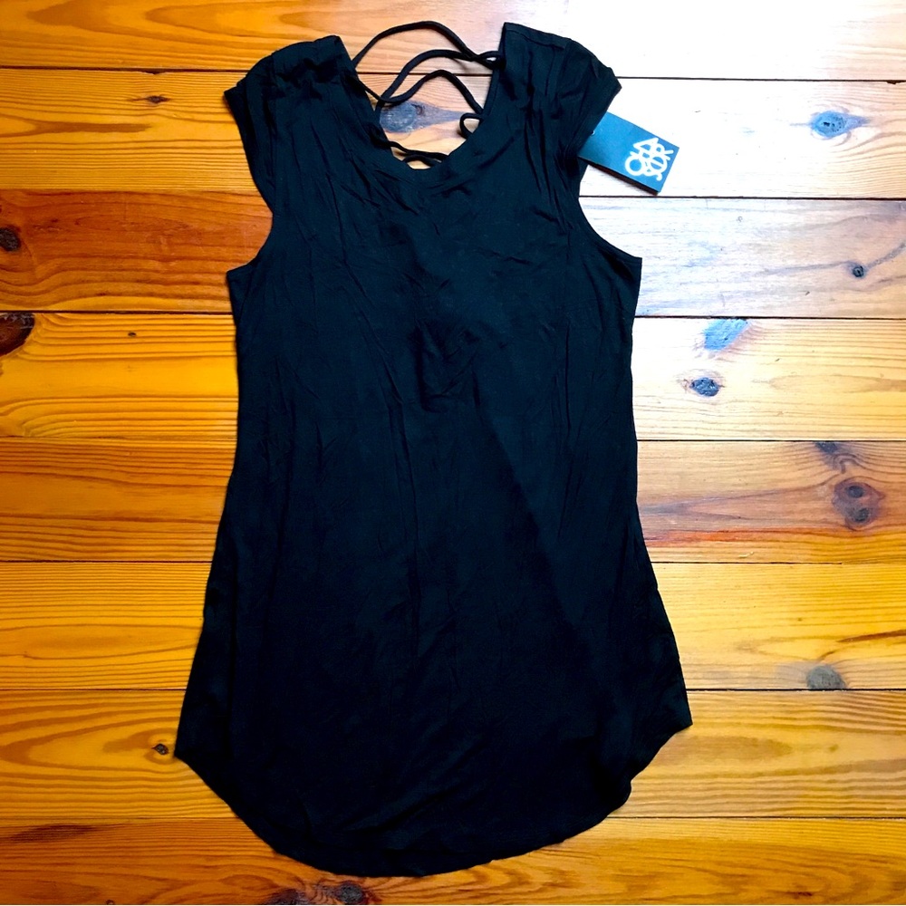 Chaser Elegant Black Sleeveless Top with Cross-back, M, NWT